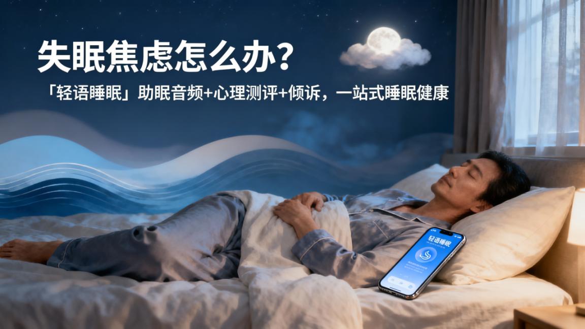 失眠焦虑怎么办？「轻语睡眠」助眠音频+心理测评+倾诉，一站式睡眠健康