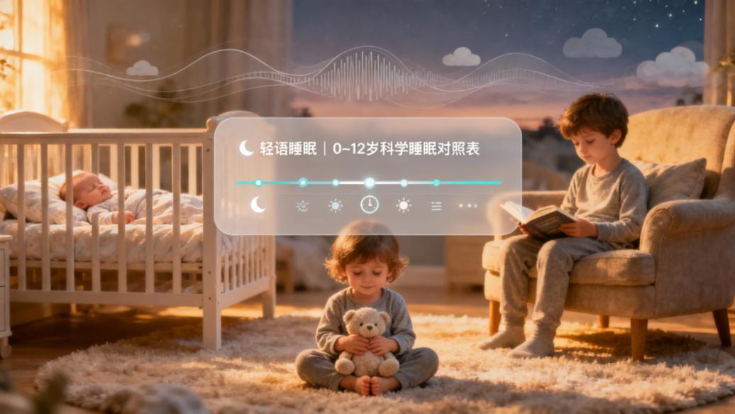 不同年龄段孩子睡多久才够？「轻语睡眠」各年龄科学睡眠时间对照，助眠音频帮孩子睡个好觉