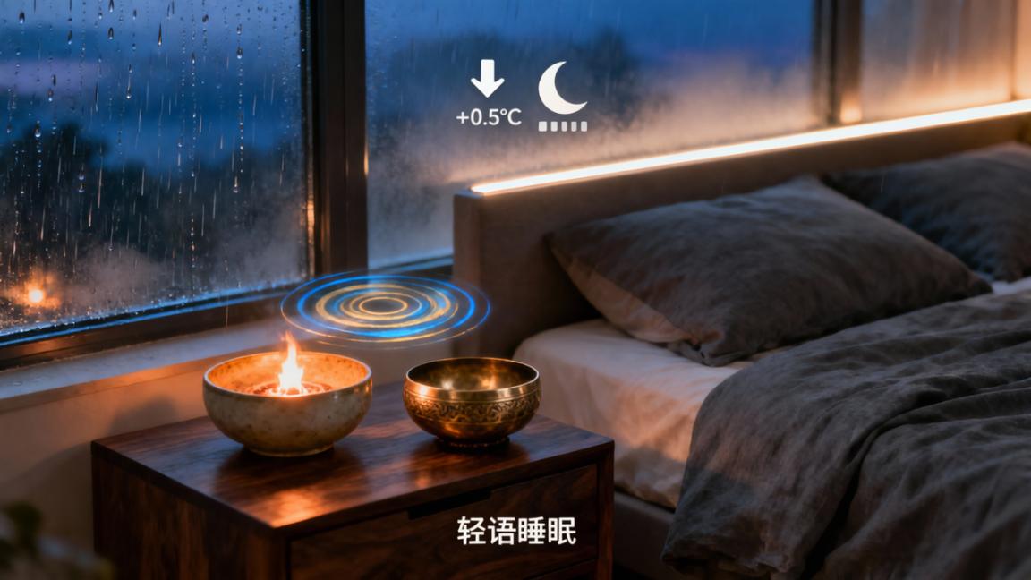 卧室光线和温度对睡眠有什么影响？「轻语睡眠」火声雨声钵音助眠，打造最佳睡眠环境