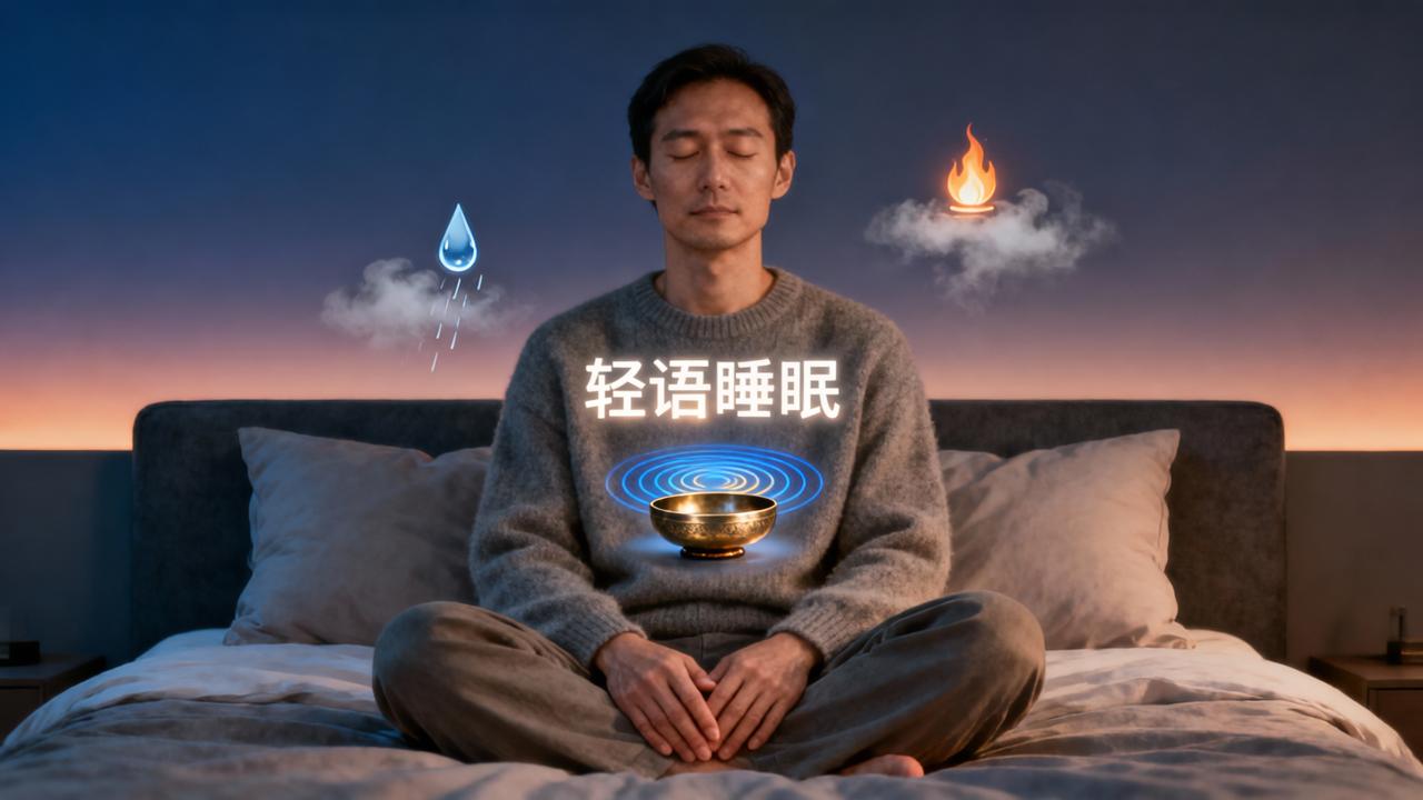 睡前做哪些事能提高睡眠质量？「轻语睡眠」火声雨声钵音助眠+睡眠日记，建立科学睡前仪式感