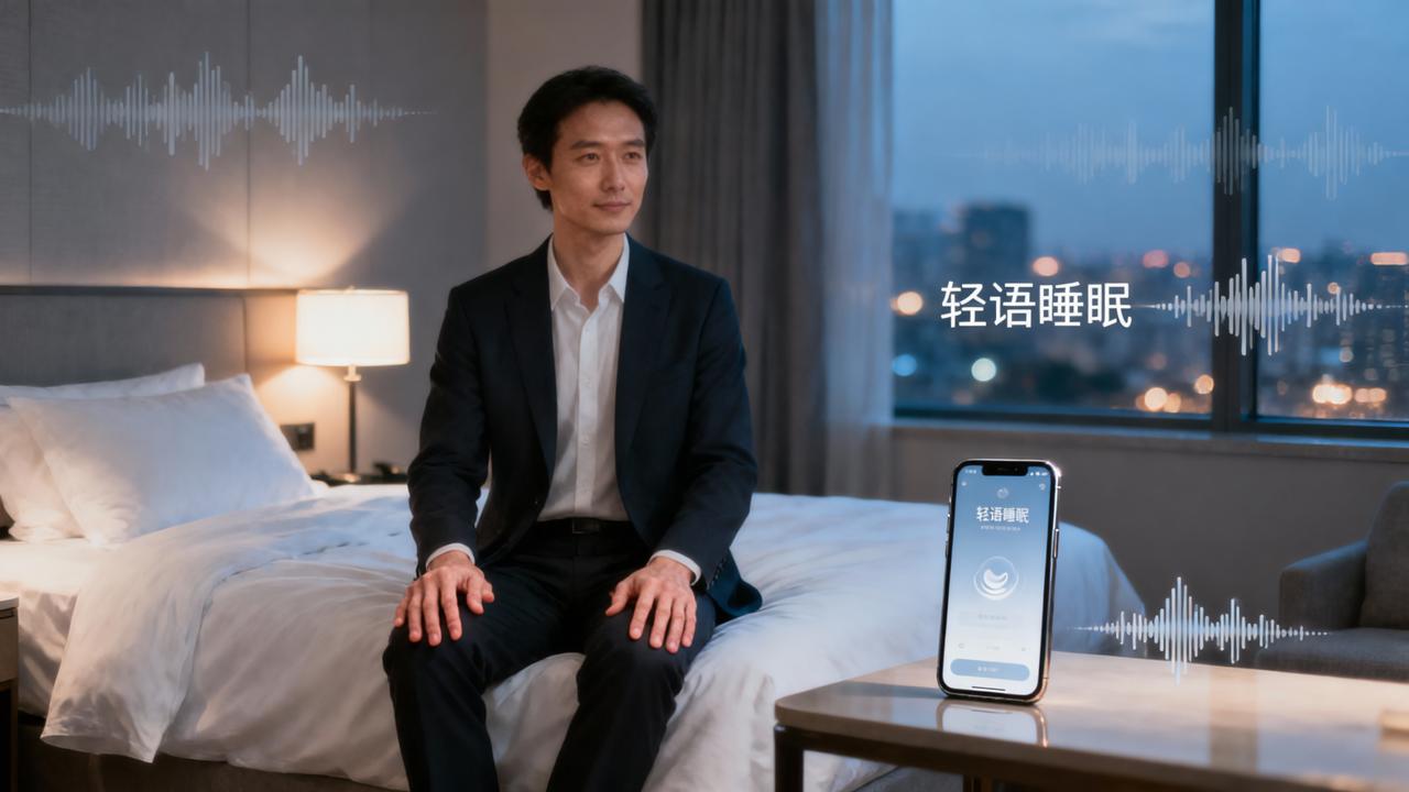 出差在外认床睡不着怎么办？「轻语睡眠」助眠音频+睡眠日记，旅途出差也能睡个好觉