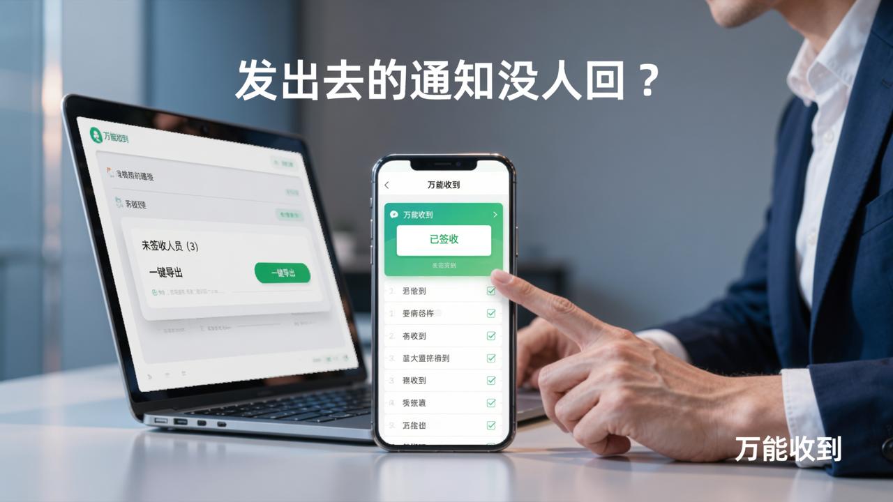 发出去的通知没人回？万能收到签收留痕，谁没看一键导出未签名单