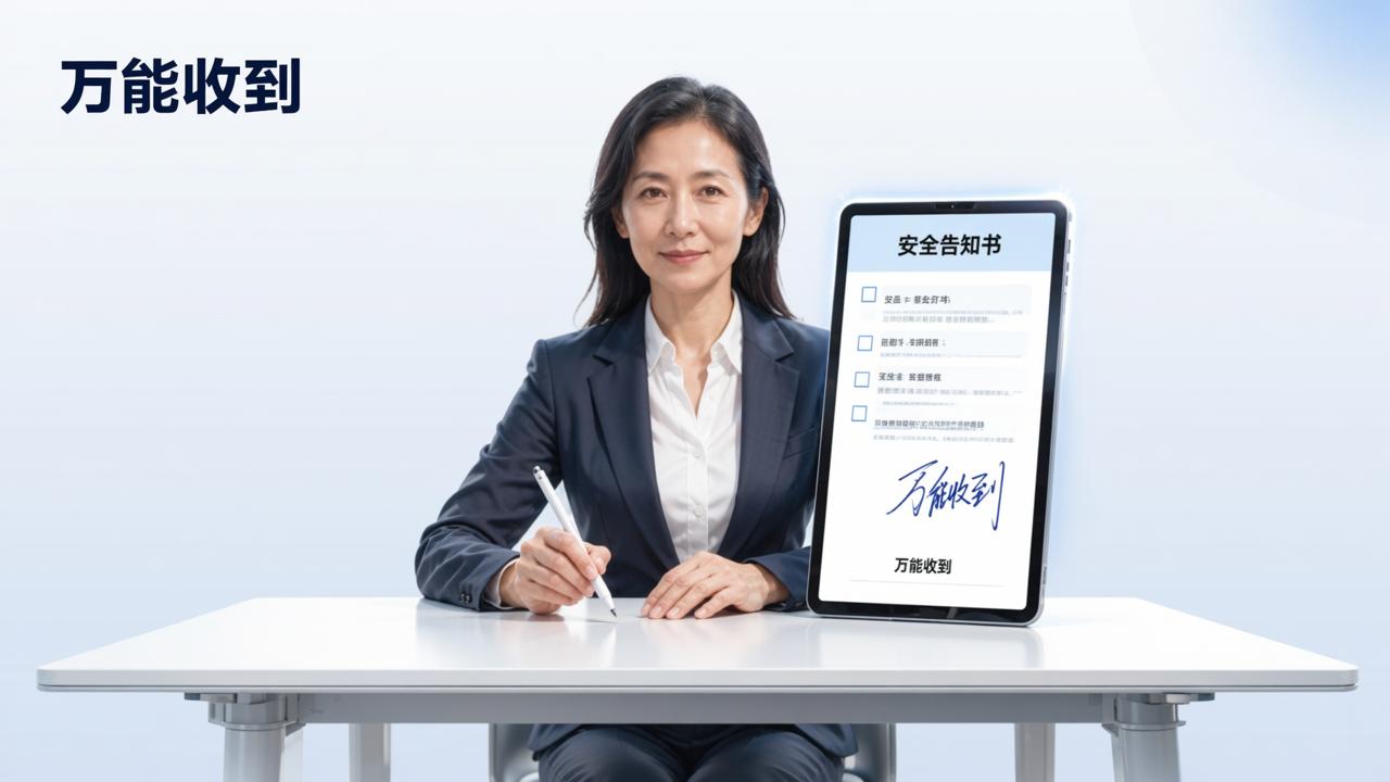 安全告知书签收：万能收到，手写签名逐项勾选回执与纸质同等效力